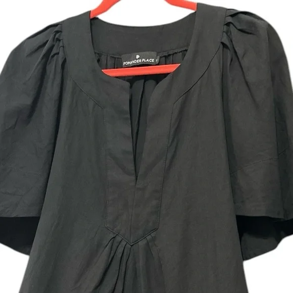 Tuckernuck Pomander Place Finley Flutter Sleeve Top Size M Short Sleeve Black - Picture 4 of 12